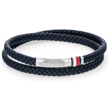 Διπλό Βραχιόλι Tommy Hilfiger 2790549 Δερμάτινο Μπλε